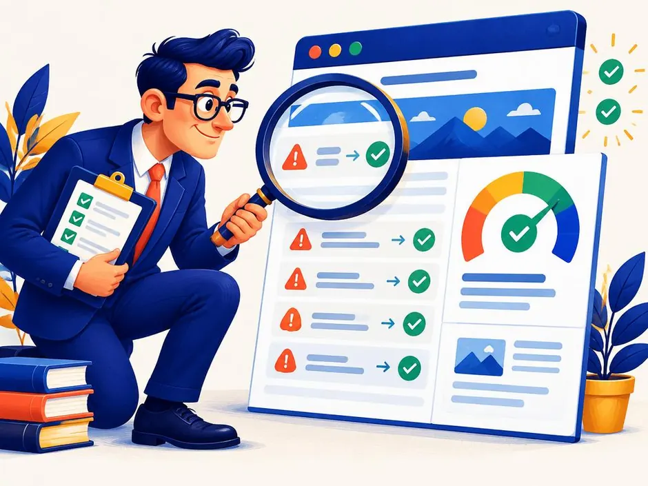 Illustration of seo audit work