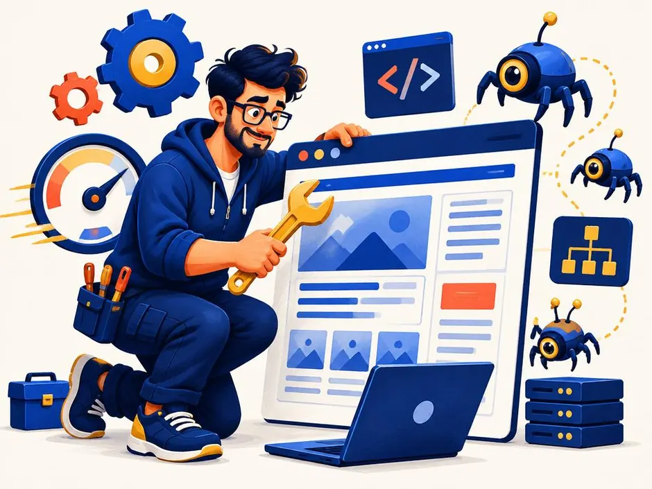Illustration of technical seo work